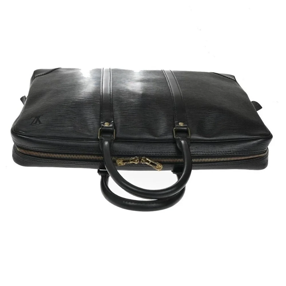 LOUIS VUITTON Porte Documents Voyage Briefcase Hand Bag Epi Black M54472 67EE792